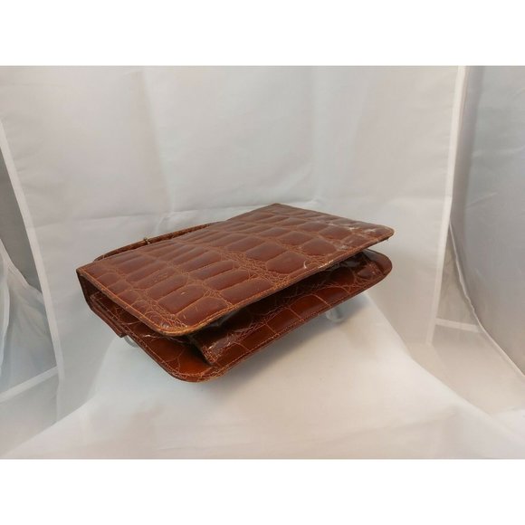 I SANTI Handbag Purse Crocodile Leather  Italy Vintage 1940's 1960's Midcentury - Picture 6 of 10